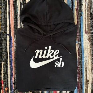 Distressed Nike SB Black Heavyweight Hoodie